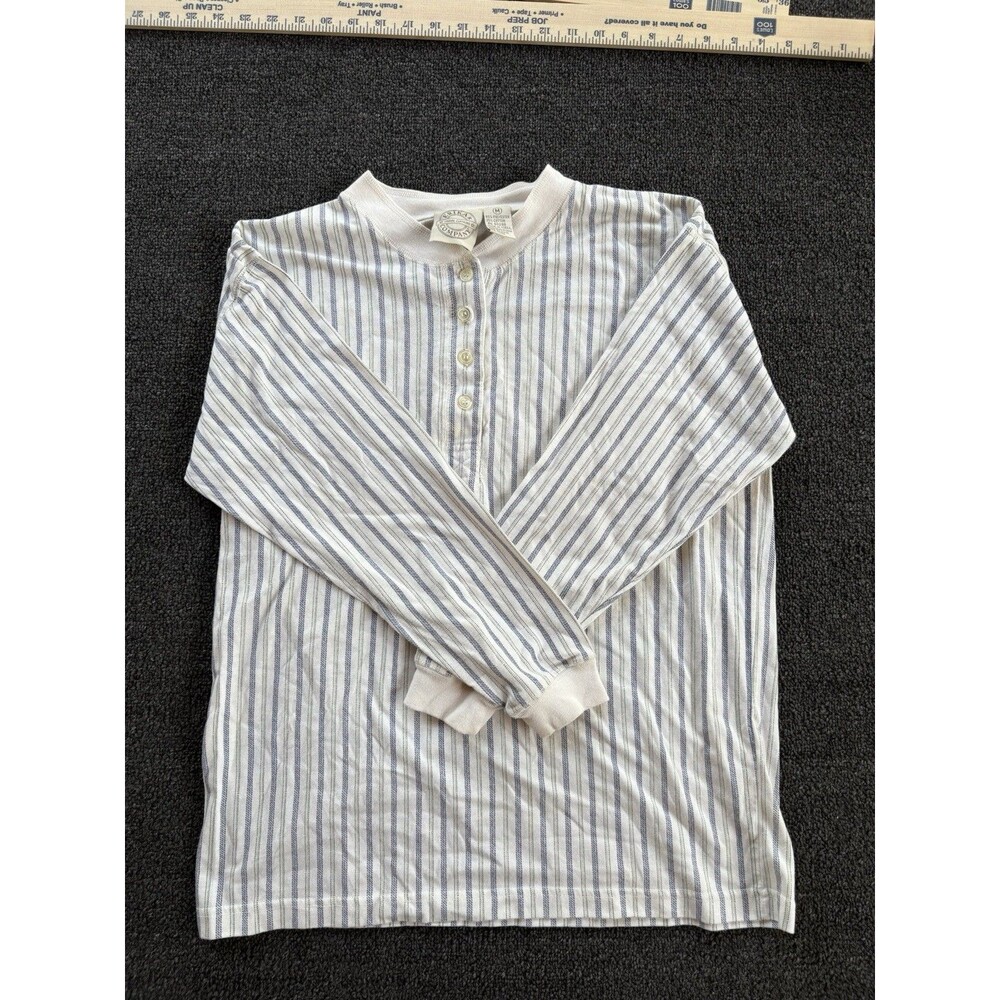 Vintage Erika & Company Striped Henley Shirt Size Medium